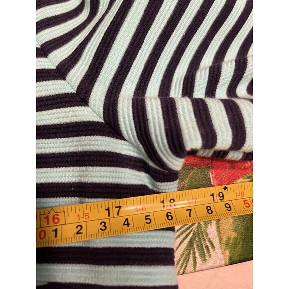 Lilly Pulitzer Charlene Navy Aqua Blue Stripes Dress Gold Buttons Sz M Jackie-O - Picture 8 of 16